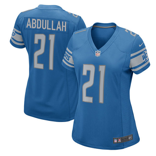 Nike Lions #21 Ameer Abdullah Light Blue Team Color Women's Stitched NFL Elite Jersey